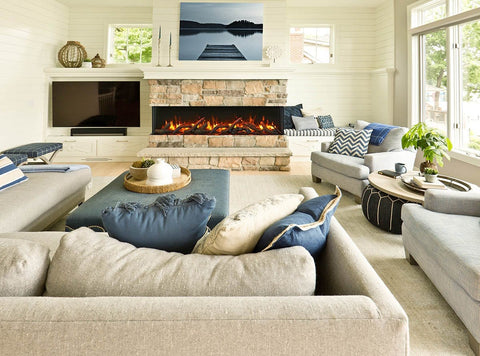 Image of 72-TRU-VIEW-SLIM – 72″ wide x 3-7/8″ in depth – 3 sided glass electric fireplace