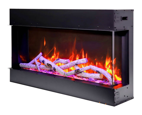 Image of 40-TRU-VIEW-SLIM – 40″ wide x 3-7/8″ in depth – 3 sided glass electric fireplace
