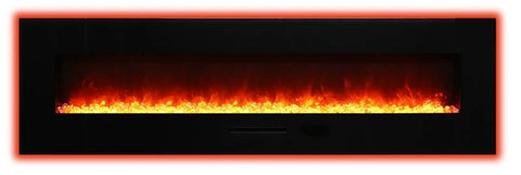 Image of WM-FM-72-8123-BG Wall Mount or Flush Mount Electric Fireplace with Glass Surround