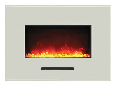 Image of WM-FM-26-3623-BG Wall Mount or Flush Mount Electric Fireplace with Glass Surround