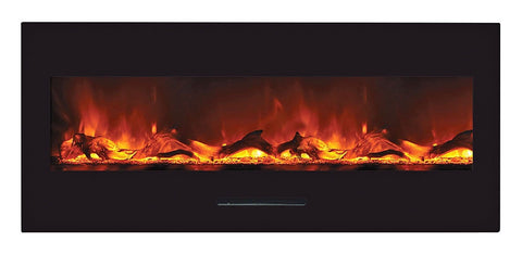 Image of WM-FM-50-BG Wall Mount or Flush Mount Electric Fireplace with Glass Surround
