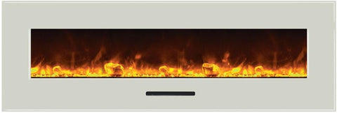 Image of WM-FM-60-7023-BG Wall Mount or Flush Mount Electric Fireplace with Glass Surround