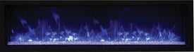 BI-60-XTRASLIM – 60″ Extra Slim Indoor or Outdoor Built-In only Electric Fireplace with black steel surround