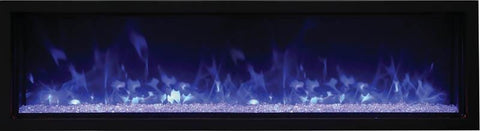 Image of BI-60-XTRASLIM – 60″ Extra Slim Indoor or Outdoor Built-In only Electric Fireplace with black steel surround
