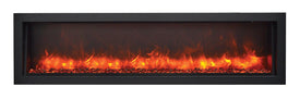 60″ Slim Electric Fireplace Built-in only with black steel surround