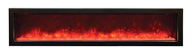 WM-FML-34-4023-STL  Linear Electric Fireplace with Deep Charcoal Colored Steel Surround