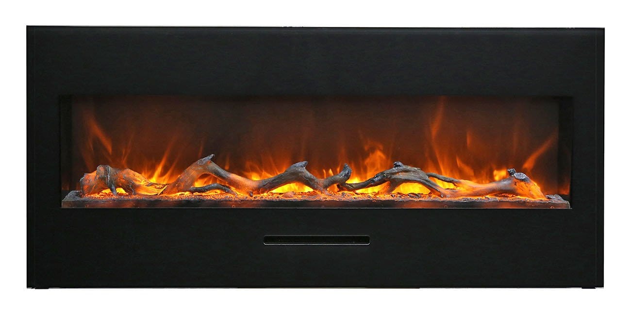 WM-FM-50-BG Wall Mount or Flush Mount Electric Fireplace with Glass Surround