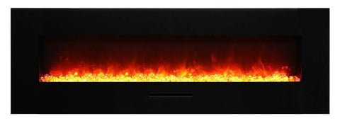 Image of WM-FM-60-7023-BG Wall Mount or Flush Mount Electric Fireplace with Glass Surround