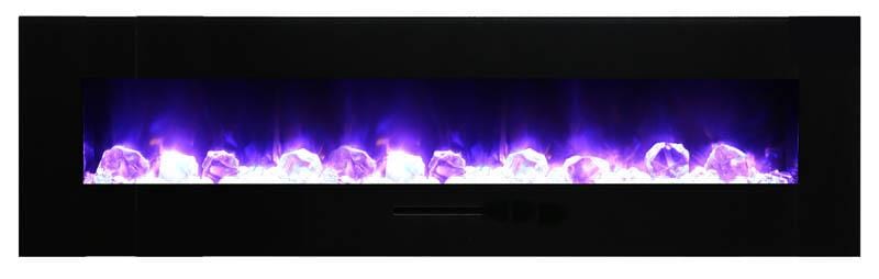 WM-FM-72-8123-BG Wall Mount or Flush Mount Electric Fireplace with Glass Surround