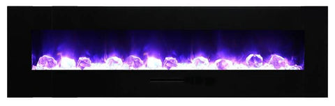 Image of WM-FM-72-8123-BG Wall Mount or Flush Mount Electric Fireplace with Glass Surround