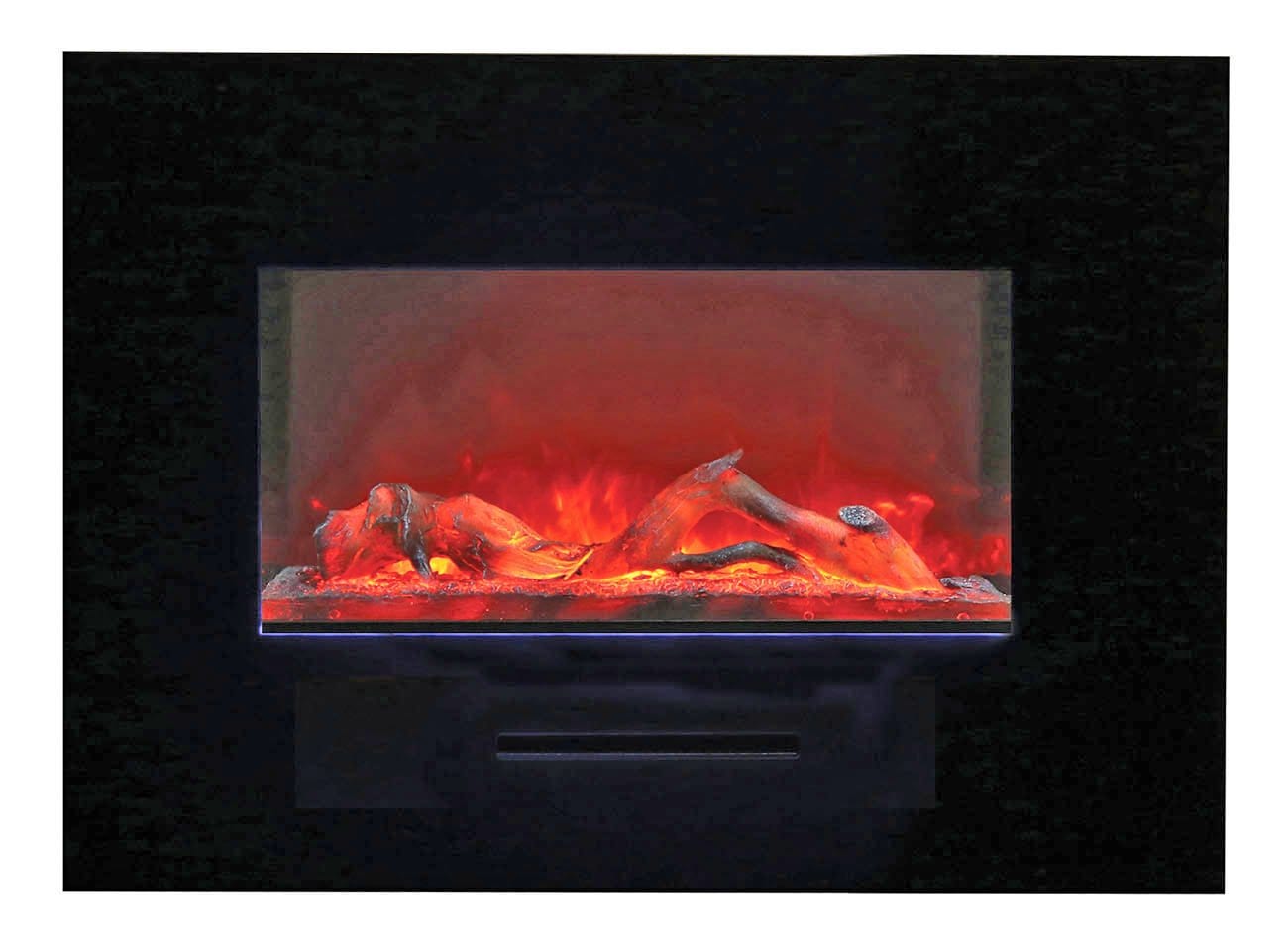 WM-FM-26-3623-BG Wall Mount or Flush Mount Electric Fireplace with Glass Surround
