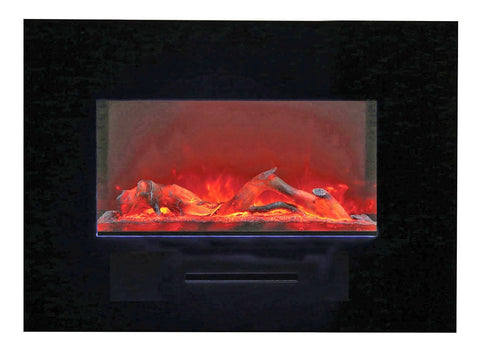 Image of WM-FM-26-3623-BG Wall Mount or Flush Mount Electric Fireplace with Glass Surround