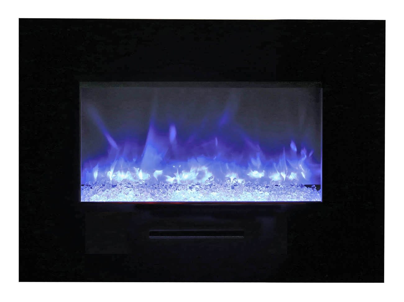 WM-FM-26-3623-BG Wall Mount or Flush Mount Electric Fireplace with Glass Surround