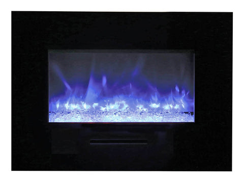 Image of WM-FM-26-3623-BG Wall Mount or Flush Mount Electric Fireplace with Glass Surround