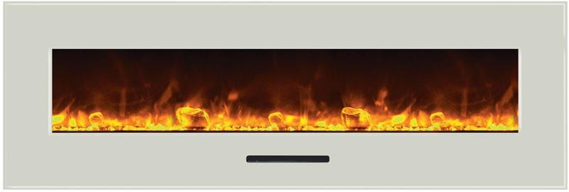 WM-FM-60-7023-BG Wall Mount or Flush Mount Electric Fireplace with Glass Surround